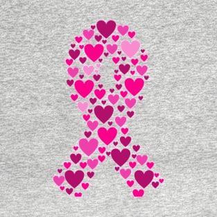 Breast Cancer Heart Ribbon T-Shirt